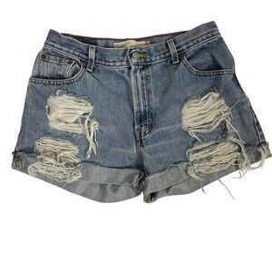 Vintage Levi's‎ 550 Cutoff Jean Shorts Women's 12 Distressed 2005 USA Red Tab